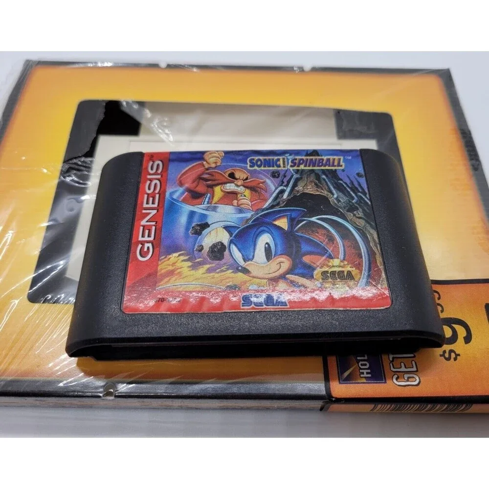 Hollywood Video Game Box With Sonic Spinball (Sega Genesis, 1993) cartridge only